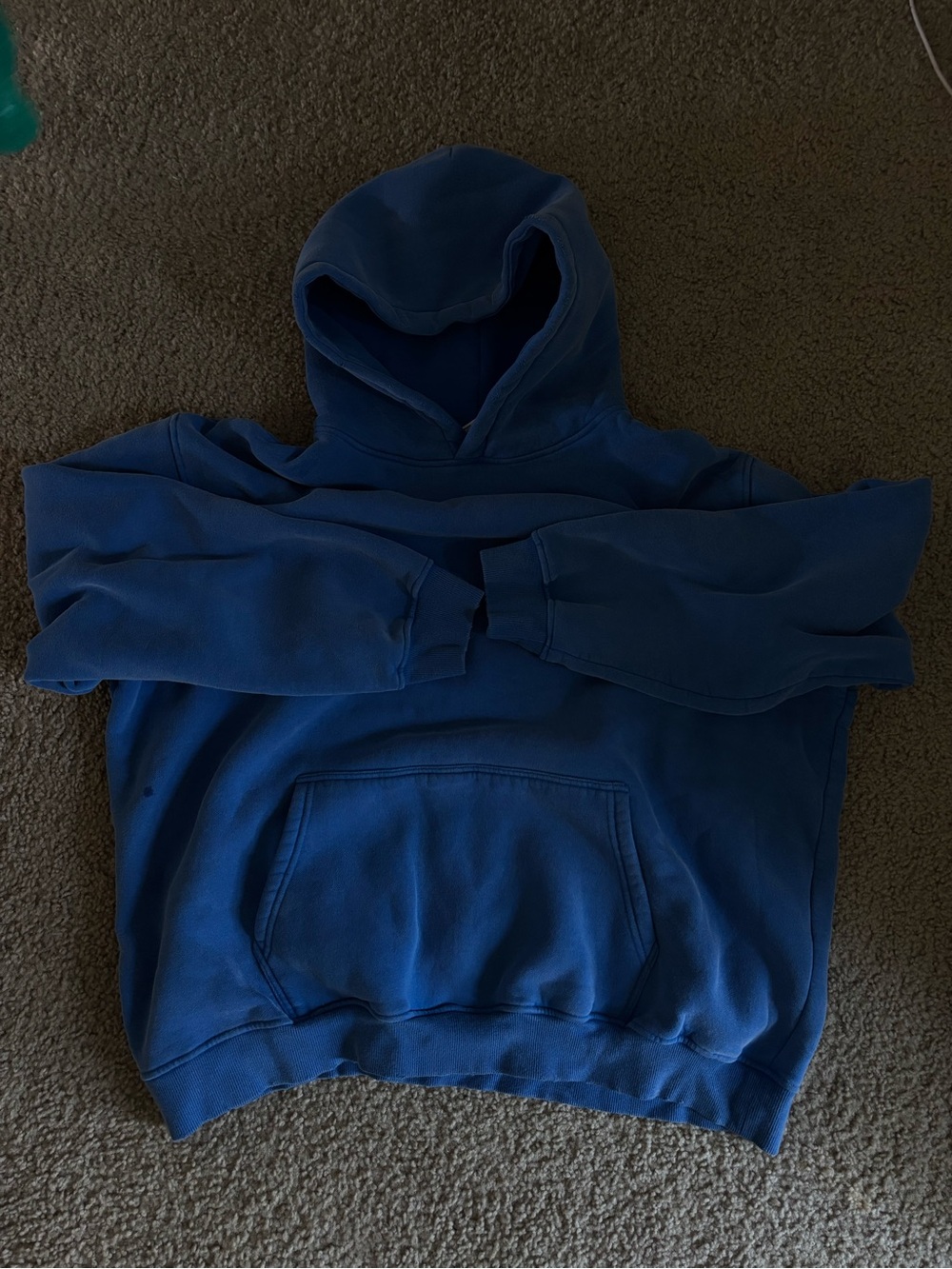 Women's Distressed Pullover Hoodie in Deep Blue